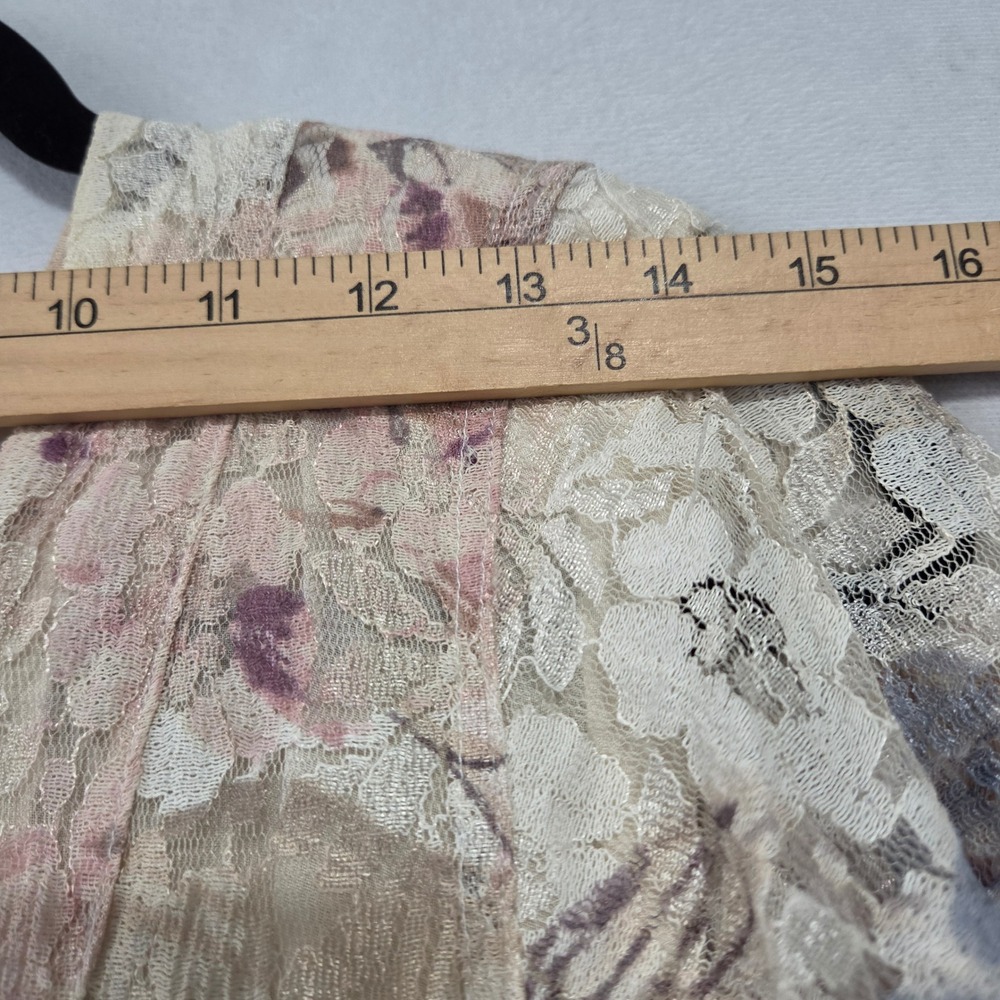 VTG Nostalgia Maxi Dress S Floral Lace Lined Boho Cottagecore Romantic Victorian - Picture 9 of 16
